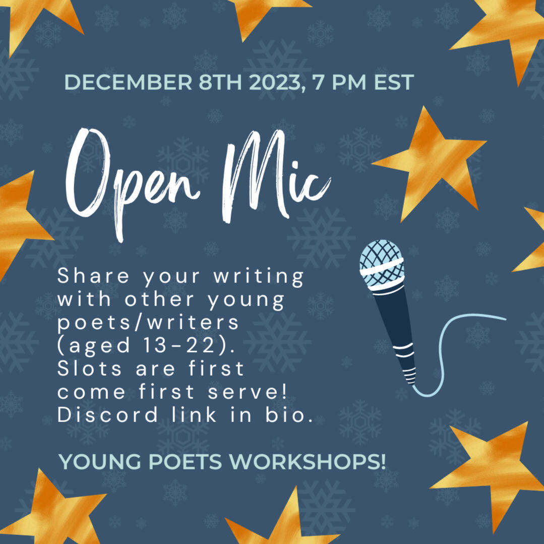 Open Mic | December 8th, 2023 @ 7 p.m. EST