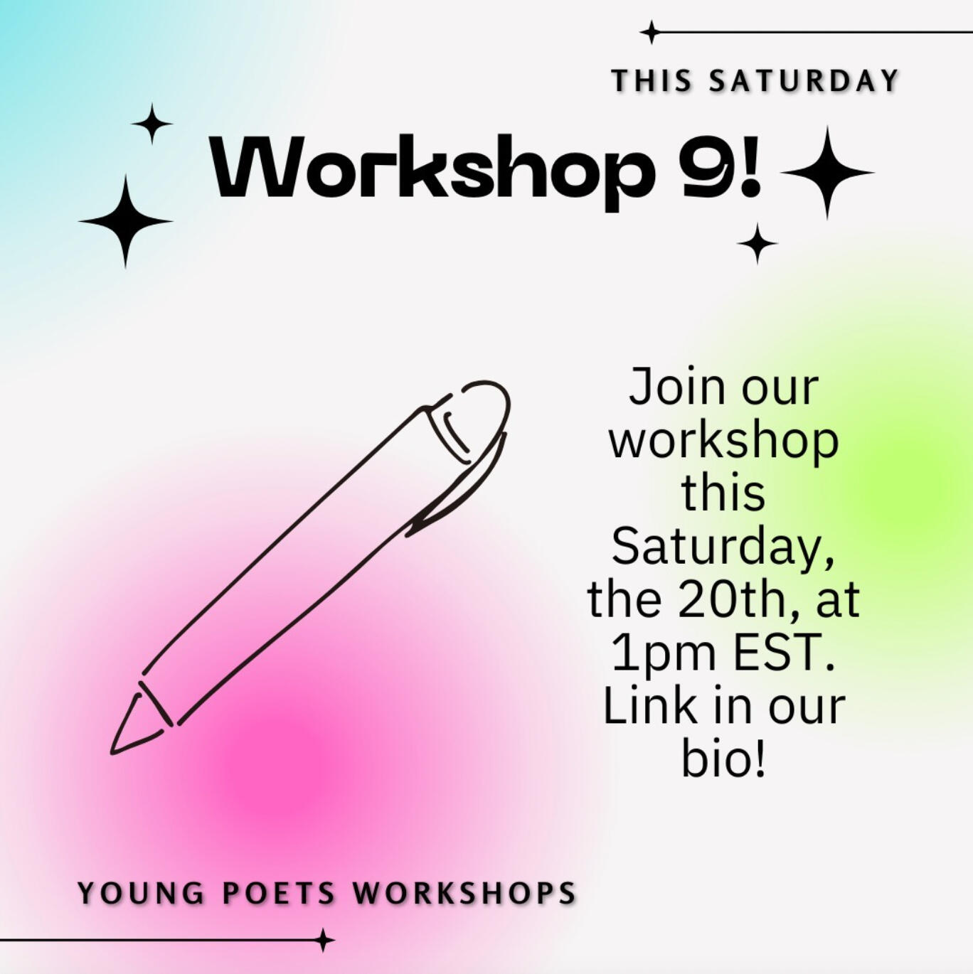 Workshop 9 | April 20, 2024 @ 1 p.m. EST